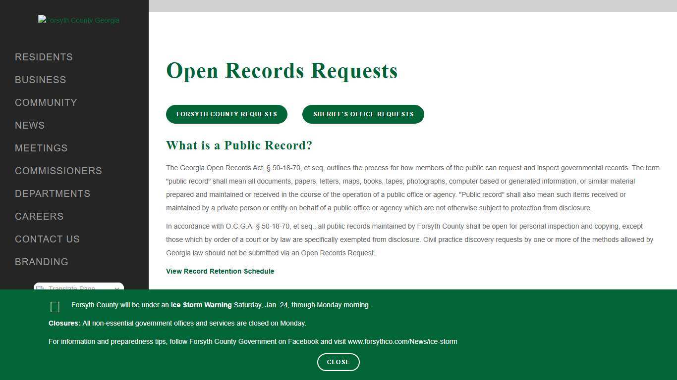 Open Records Requests